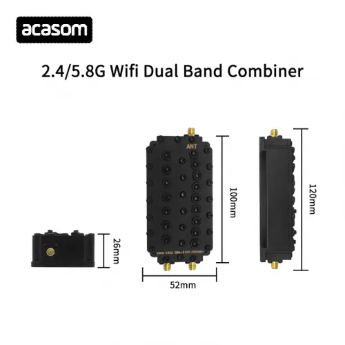 Двухдиапазонный резонаторный диплексер Wi-Fi 2,4 ГГц / 5,8 ГГц 100 Вт ACASOM | Chipomi